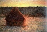 Claude Monet hay stack at sunset,frosty weather Sweden oil painting artist